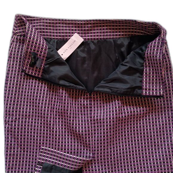 NWT Ann Taylor Tweed Pink Purple Black Pencil Skirt 6P Petite - Picture 8 of 11